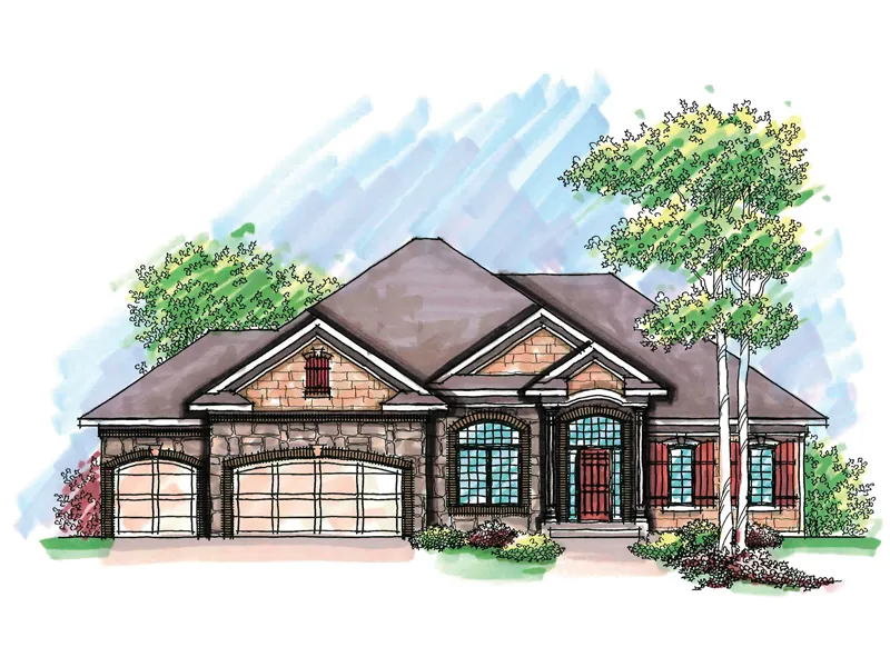 Ranch House Design With Multiple Gables