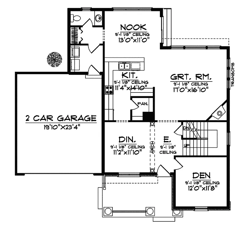 Traditional House Plan First Floor - Delbert Traditional Home 051D-0600 - Search House Plans and More