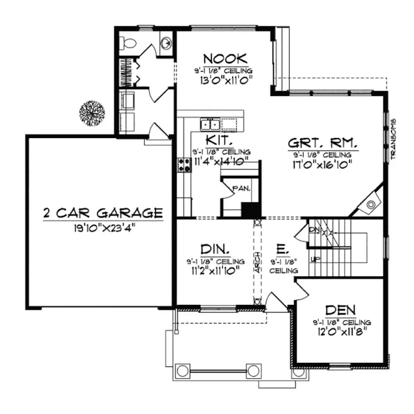 Traditional House Plan First Floor - Delbert Traditional Home 051D-0600 - Search House Plans and More