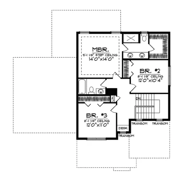 Traditional House Plan Second Floor - Delbert Traditional Home 051D-0600 - Search House Plans and More