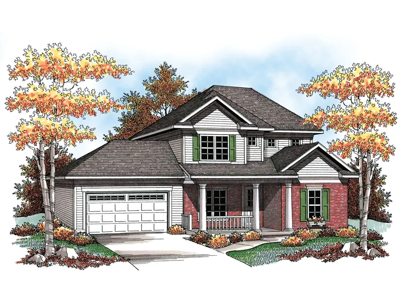 Traditional House Plan Front of Home - Delbert Traditional Home 051D-0600 - Search House Plans and More