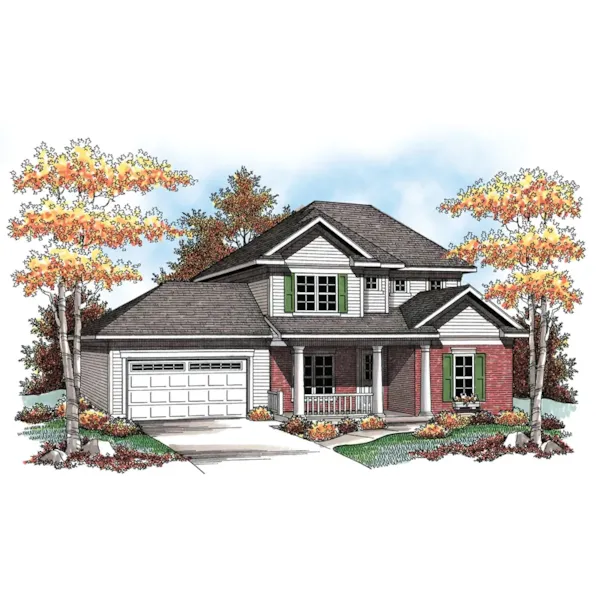 Traditional House Plan Front of Home - Delbert Traditional Home 051D-0600 - Search House Plans and More