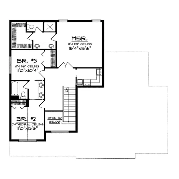 Traditional House Plan Second Floor - Rockcrest Traditional Home 051D-0601 - Shop House Plans and More