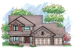 Traditional House Plan Front of Home - Rockcrest Traditional Home 051D-0601 - Shop House Plans and More