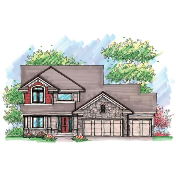 Traditional House Plan Front of Home - Rockcrest Traditional Home 051D-0601 - Shop House Plans and More