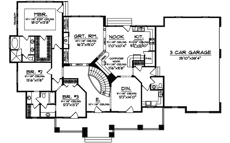 Ranch House Plan First Floor - Cyril Country Home 051D-0602 - Search House Plans and More