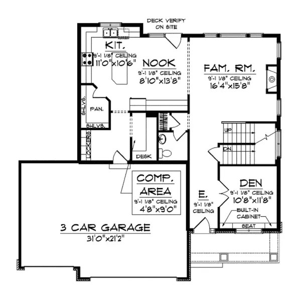 Traditional House Plan First Floor - Shamara Traditional Home 051D-0603 - Shop House Plans and More