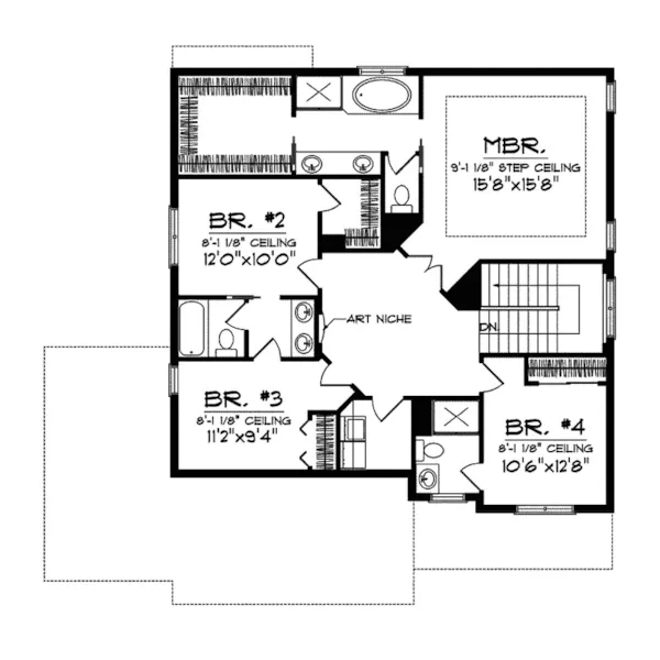 Traditional House Plan Second Floor - Shamara Traditional Home 051D-0603 - Shop House Plans and More