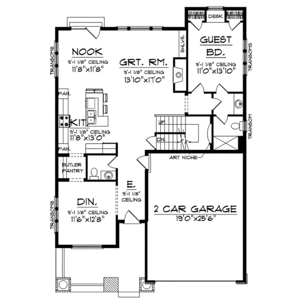 Traditional House Plan First Floor - Savona Traditional Home 051D-0604 - Shop House Plans and More