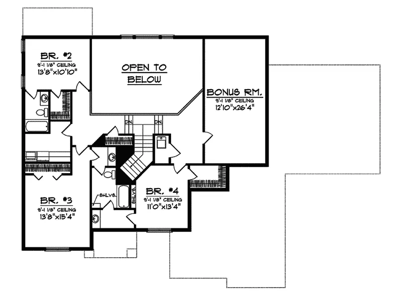 Traditional House Plan Second Floor - Archibald Rustic Home 051D-0605 - Search House Plans and More