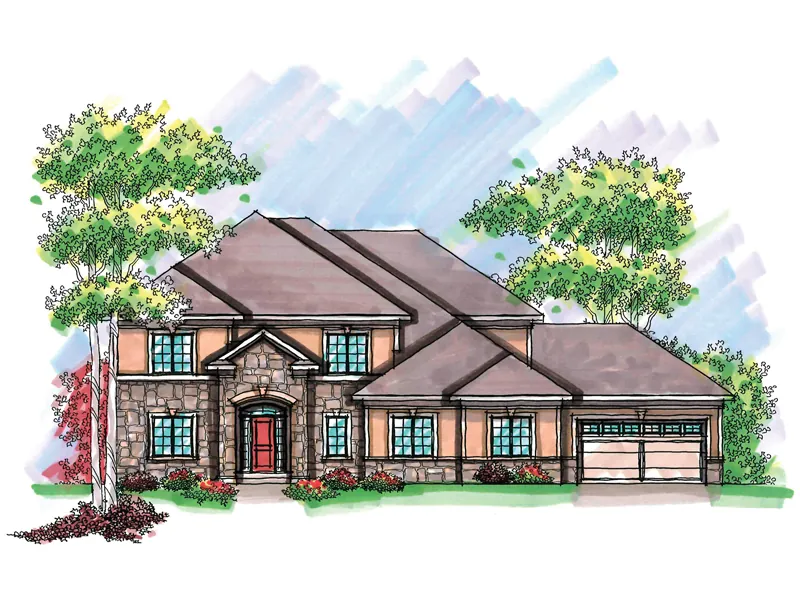 Traditional House Plan Front of Home - Archibald Rustic Home 051D-0605 - Search House Plans and More