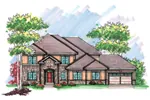 Traditional House Plan Front of Home - Archibald Rustic Home 051D-0605 - Search House Plans and More