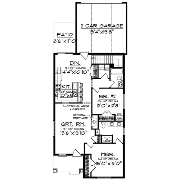 Ranch House Plan First Floor - Sentinel Ranch Home 051D-0606 - Shop House Plans and More