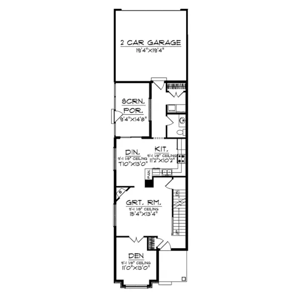 Traditional House Plan First Floor - Heatherridge Narrow Lot Home 051D-0607 - Search House Plans and More