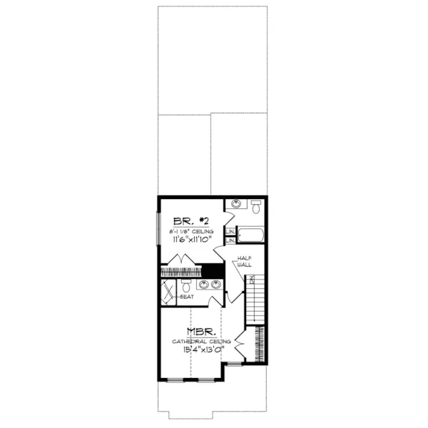 Traditional House Plan Second Floor - Heatherridge Narrow Lot Home 051D-0607 - Search House Plans and More