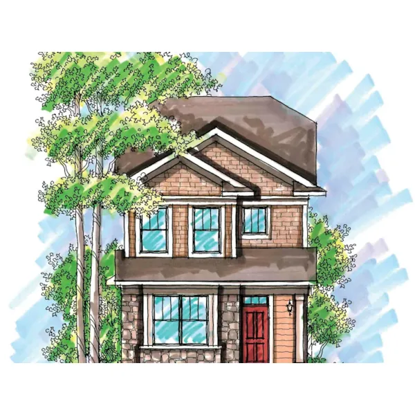 Traditional House Plan Front of Home - Heatherridge Narrow Lot Home 051D-0607 - Search House Plans and More