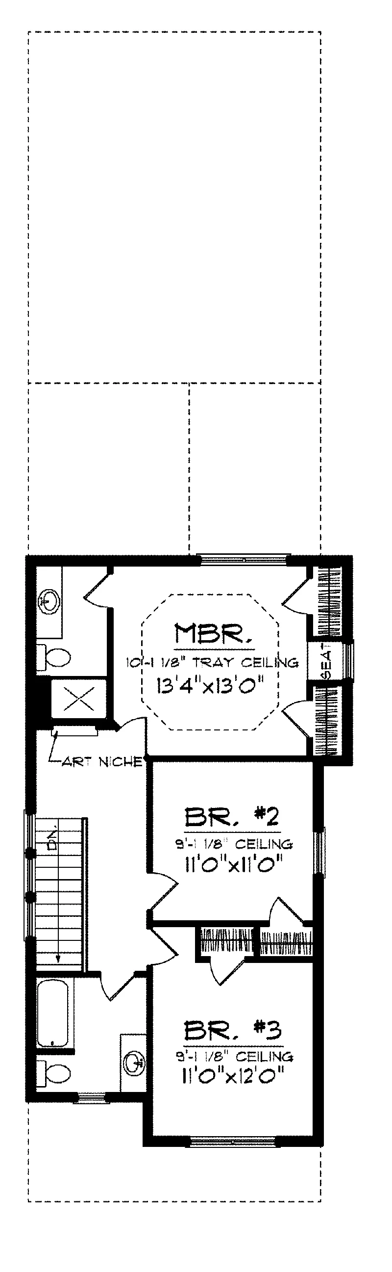 Craftsman House Plan Second Floor - Maiden Creek Craftsman Home 051D-0608 - Shop House Plans and More