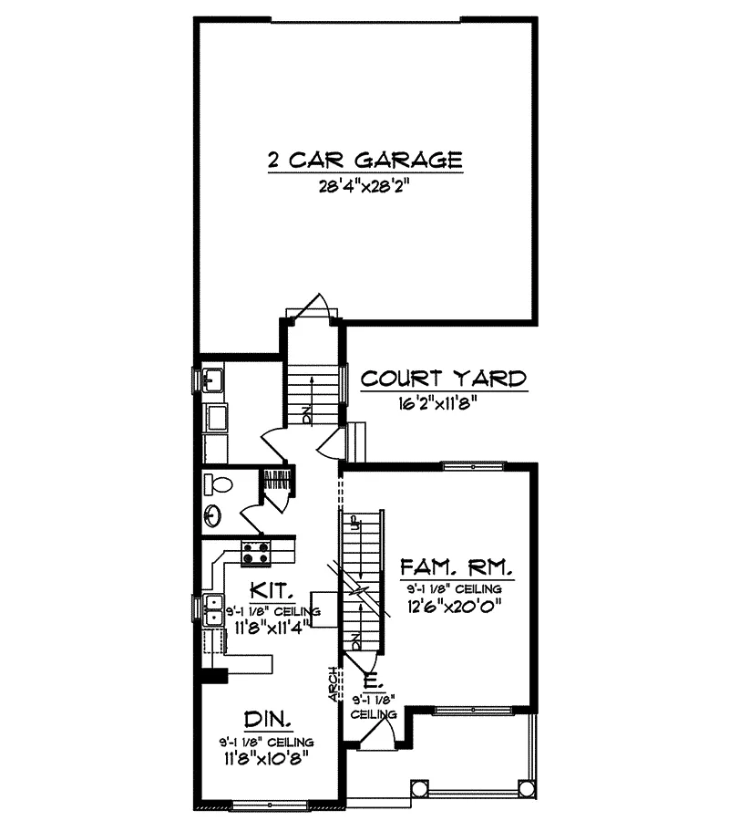 Traditional House Plan First Floor - Farmcrest Traditional Home 051D-0609 - Search House Plans and More