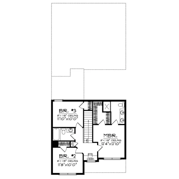 Traditional House Plan Second Floor - Farmcrest Traditional Home 051D-0609 - Search House Plans and More