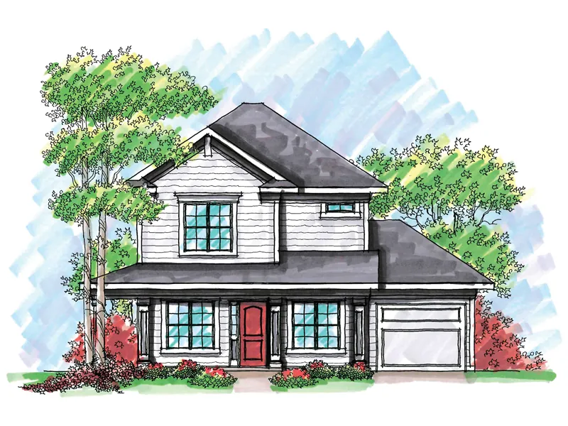 Traditional House Plan Front of Home - Esterling Traditional Home 051D-0612 - Search House Plans and More