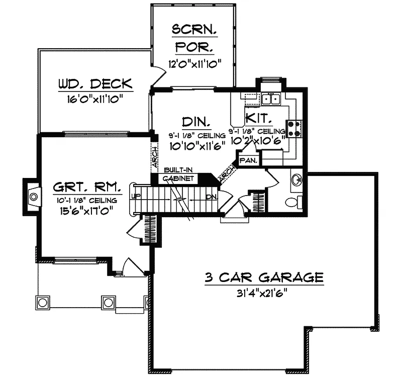 Contemporary House Plan First Floor - Stanwood Contemporary Home 051D-0615 - Shop House Plans and More
