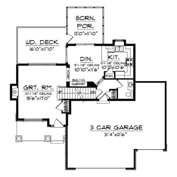 Contemporary House Plan First Floor - Stanwood Contemporary Home 051D-0615 - Shop House Plans and More