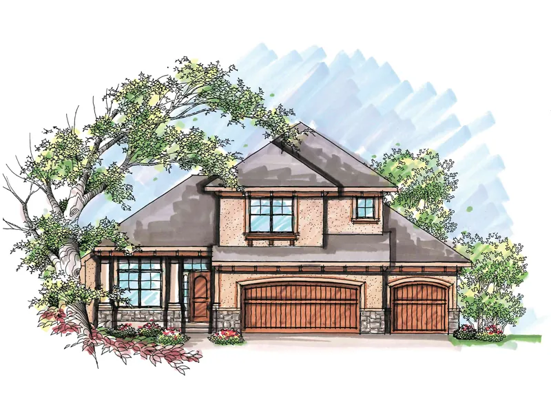 Contemporary House Plan Front of Home - Stanwood Contemporary Home 051D-0615 - Shop House Plans and More