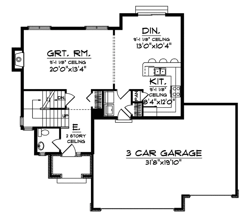 Contemporary House Plan First Floor - Grantwood Place Modern Home 051D-0616 - Search House Plans and More