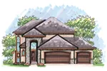 Contemporary House Plan Front of Home - Grantwood Place Modern Home 051D-0616 - Search House Plans and More