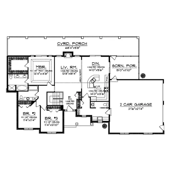 Ranch House Plan First Floor - Boland Place Ranch Home 051D-0621 - Search House Plans and More