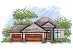 Ranch House Plan Front of Home - Redbud Valley Ranch Home 051D-0623 - Shop House Plans and More