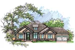 Ranch House Plan Front of Home - Fairwick Sleek Ranch Home 051D-0627 - Search House Plans and More