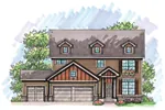 Traditional House Plan Front of Home - Samuel Rustic Craftsman Home 051D-0631 - Shop House Plans and More