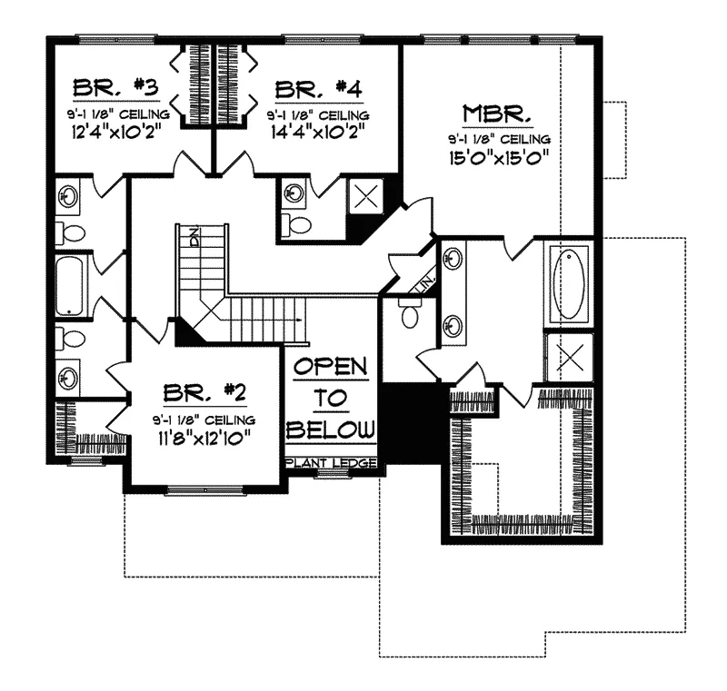 Traditional House Plan Second Floor - Griffith Traditional Home 051D-0632 - Search House Plans and More