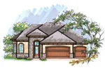 Ranch House Plan Front of Home - Nixon Ranch Style Home 051D-0633 - Shop House Plans and More