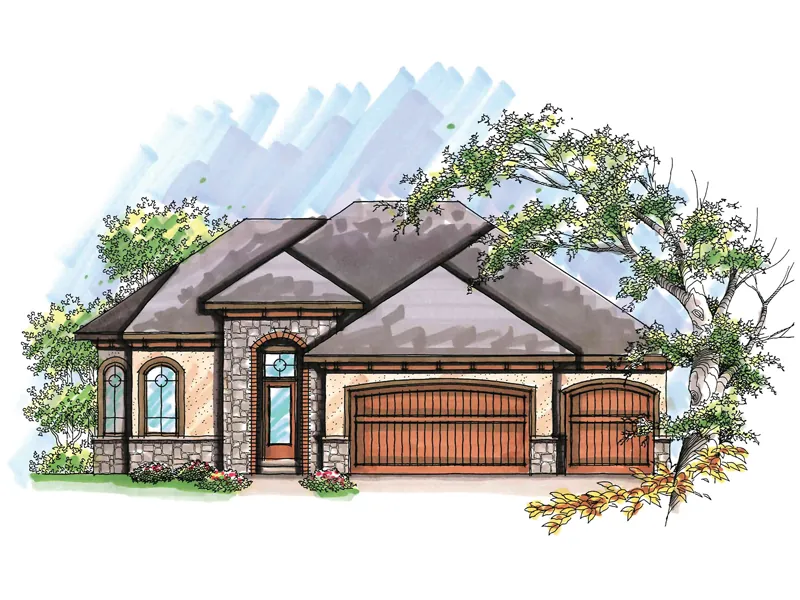 Ranch House Plan Front of Home - Amara Traditional Ranch Home 051D-0634 - Search House Plans and More