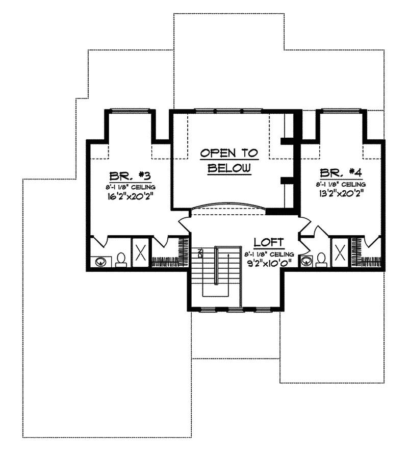 Craftsman House Plan Second Floor - Pinecone Trail Craftsman Home 051D-0637 - Shop House Plans and More