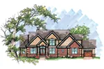 Traditional House Plan Front of Home - Mannington Bay Ranch Home 051D-0638 - Shop House Plans and More