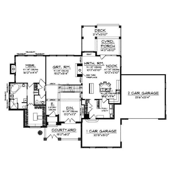 Traditional House Plan First Floor - Hickory Hollow Traditional Home 051D-0639 - Search House Plans and More