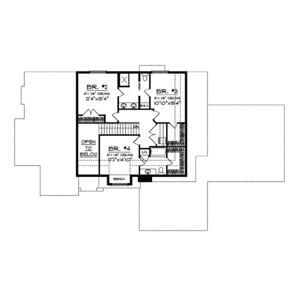 Traditional House Plan Second Floor - Hickory Hollow Traditional Home 051D-0639 - Search House Plans and More