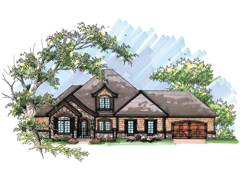 Traditional House Plan Front of Home - Hickory Hollow Traditional Home 051D-0639 - Search House Plans and More