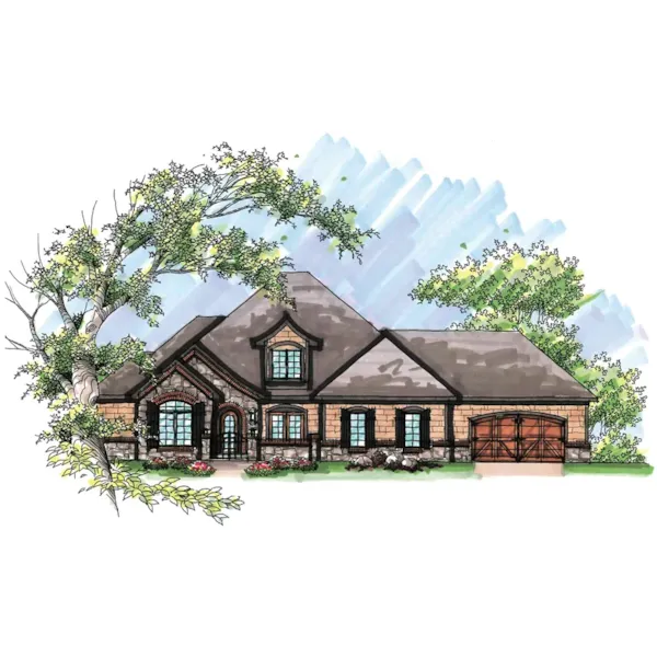 Traditional House Plan Front of Home - Hickory Hollow Traditional Home 051D-0639 - Search House Plans and More