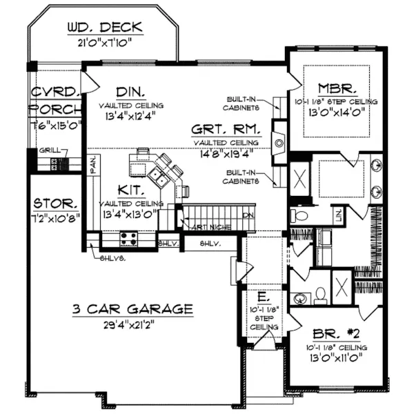 Ranch House Plan First Floor - Riley Hollow Ranch Home 051D-0640 - Shop House Plans and More