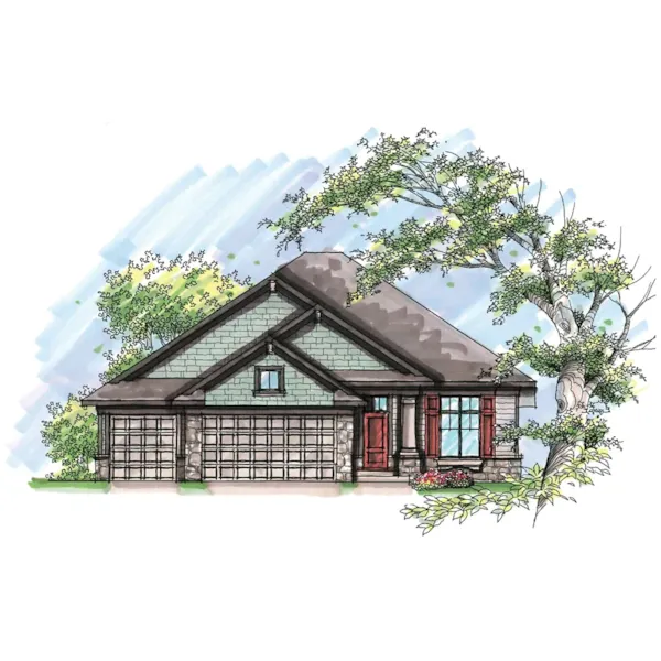 Ranch House Plan Front of Home - Riley Hollow Ranch Home 051D-0640 - Shop House Plans and More