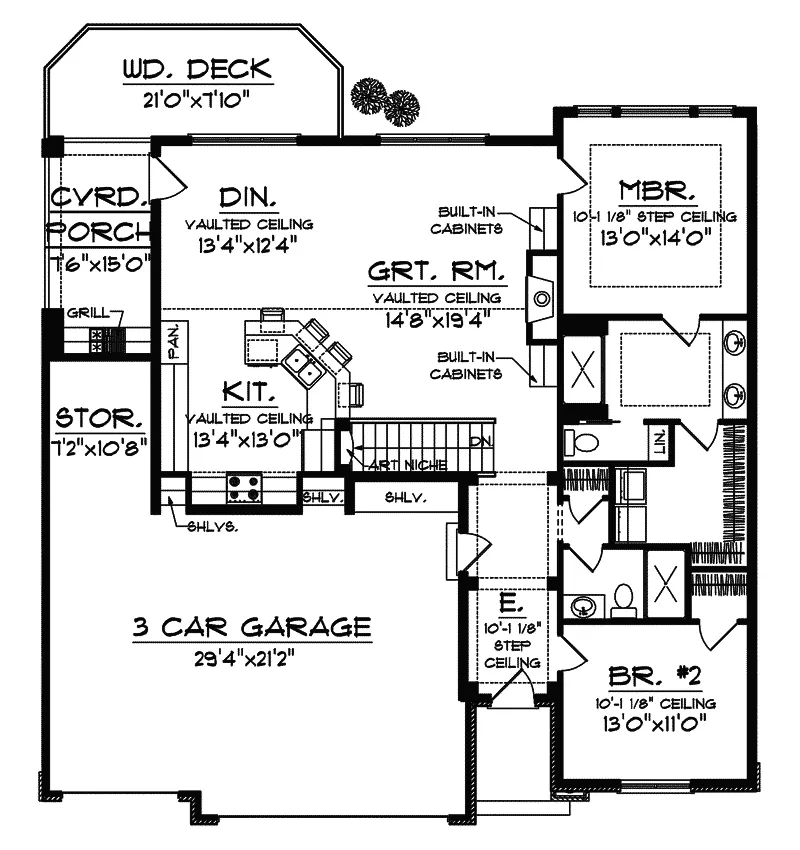 Traditional House Plan First Floor - Belliveau Traditional Home 051D-0641 - Search House Plans and More