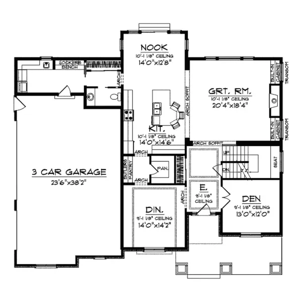 Traditional House Plan First Floor - Archer Traditional Home 051D-0642 - Search House Plans and More