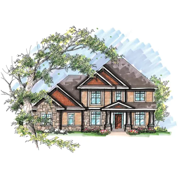 Traditional House Plan Front of Home - Archer Traditional Home 051D-0642 - Search House Plans and More