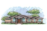 Ranch House Plan Front of Home - Malone Creek Ranch Home 051D-0644 - Shop House Plans and More