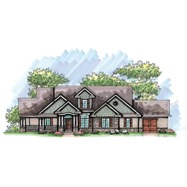 Ranch House Plan Front of Home - Marcus Rustic Country Home 051D-0645 - Shop House Plans and More