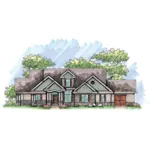 Ranch House Plan Front of Home - Marcus Rustic Country Home 051D-0645 - Shop House Plans and More